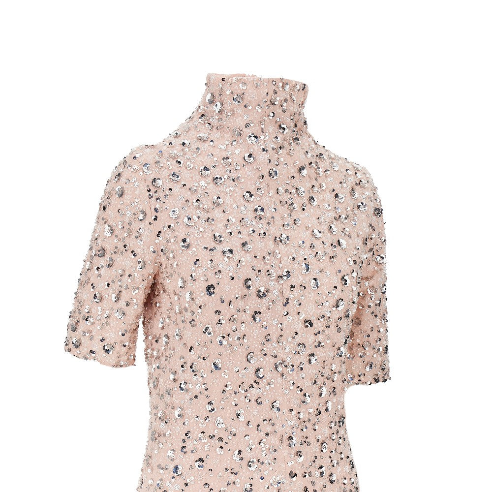 RABANNE 38 floral sequins embroidery midi dress