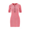 henley ribbed cotton mini dress