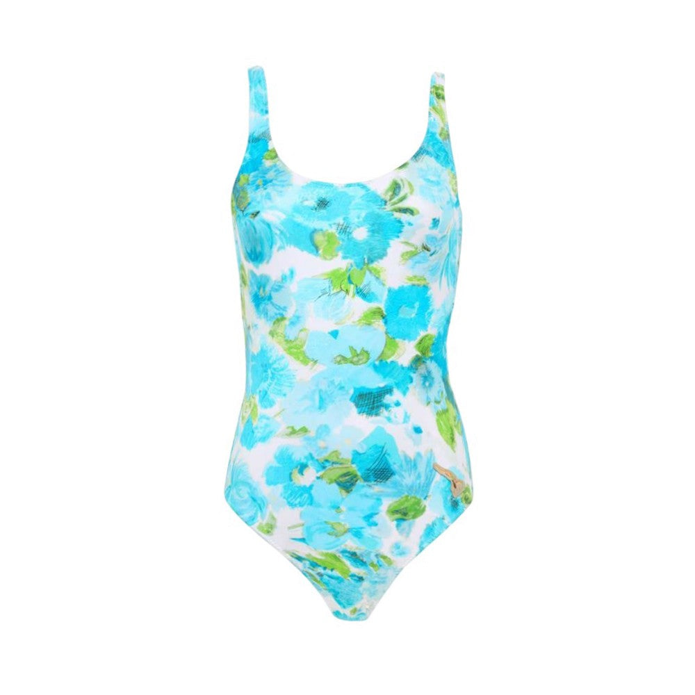 swimsuit with water flowers print