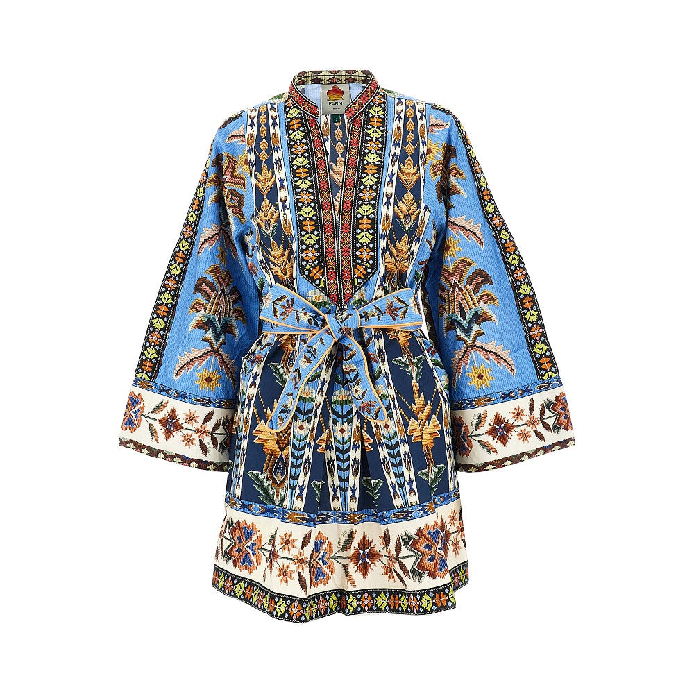FARM RIO M tapestry print cotton mini dress