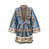 tapestry print cotton mini dress