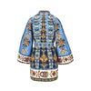 tapestry print cotton mini dress