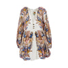 sea garden print cotton-blend mini dress