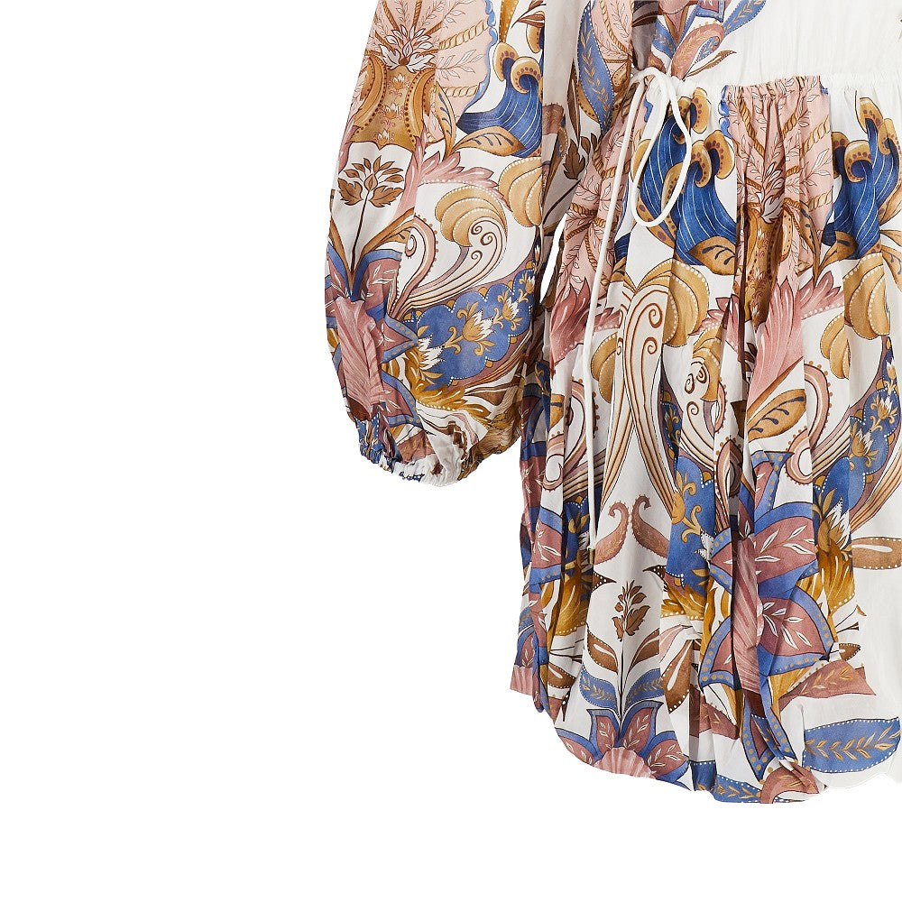 FARM RIO S sea garden print cotton-blend mini dress