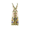 tropical scarf print linen-blend dress