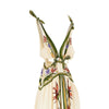 tropical scarf print linen-blend dress