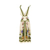tropical scarf print linen-blend dress