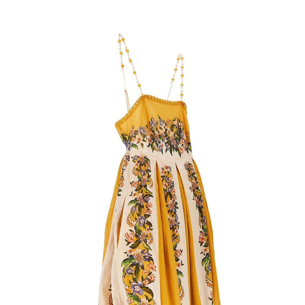 FARM RIO M poplin long dress with floral motif