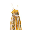 poplin long dress with floral motif