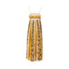 poplin long dress with floral motif