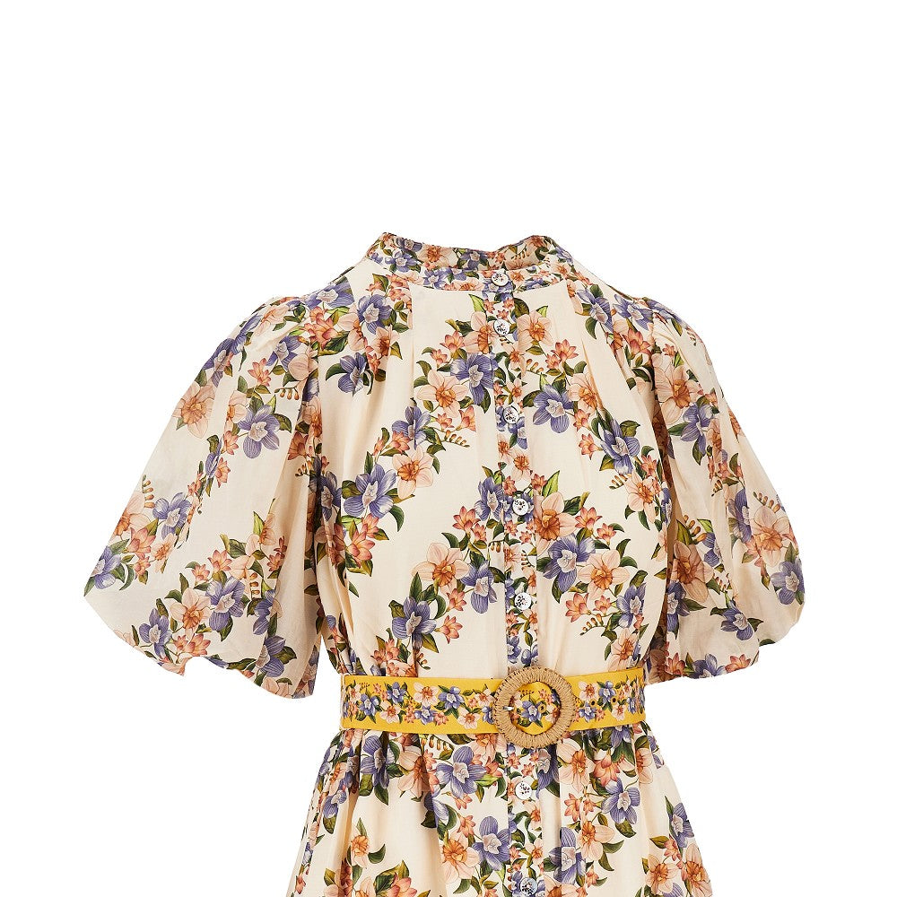 FARM RIO M floral print cotton-blend mini dress