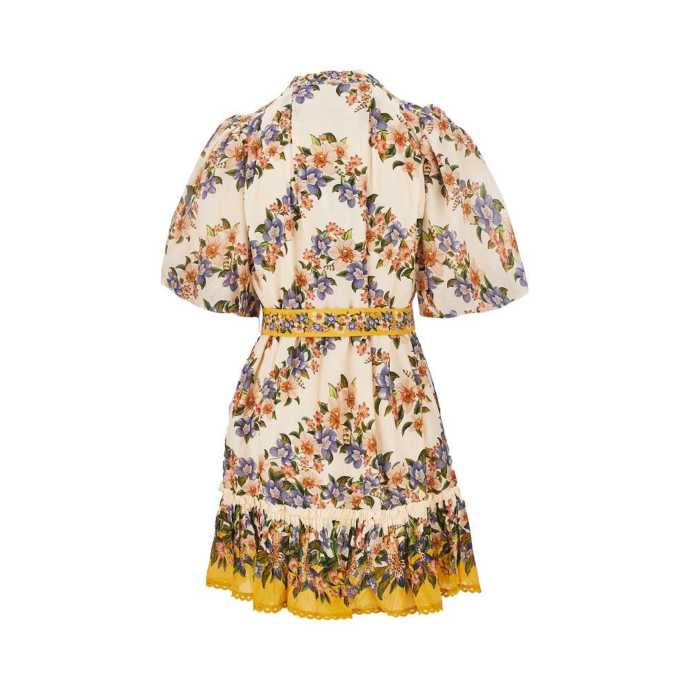 floral print cotton-blend mini dress