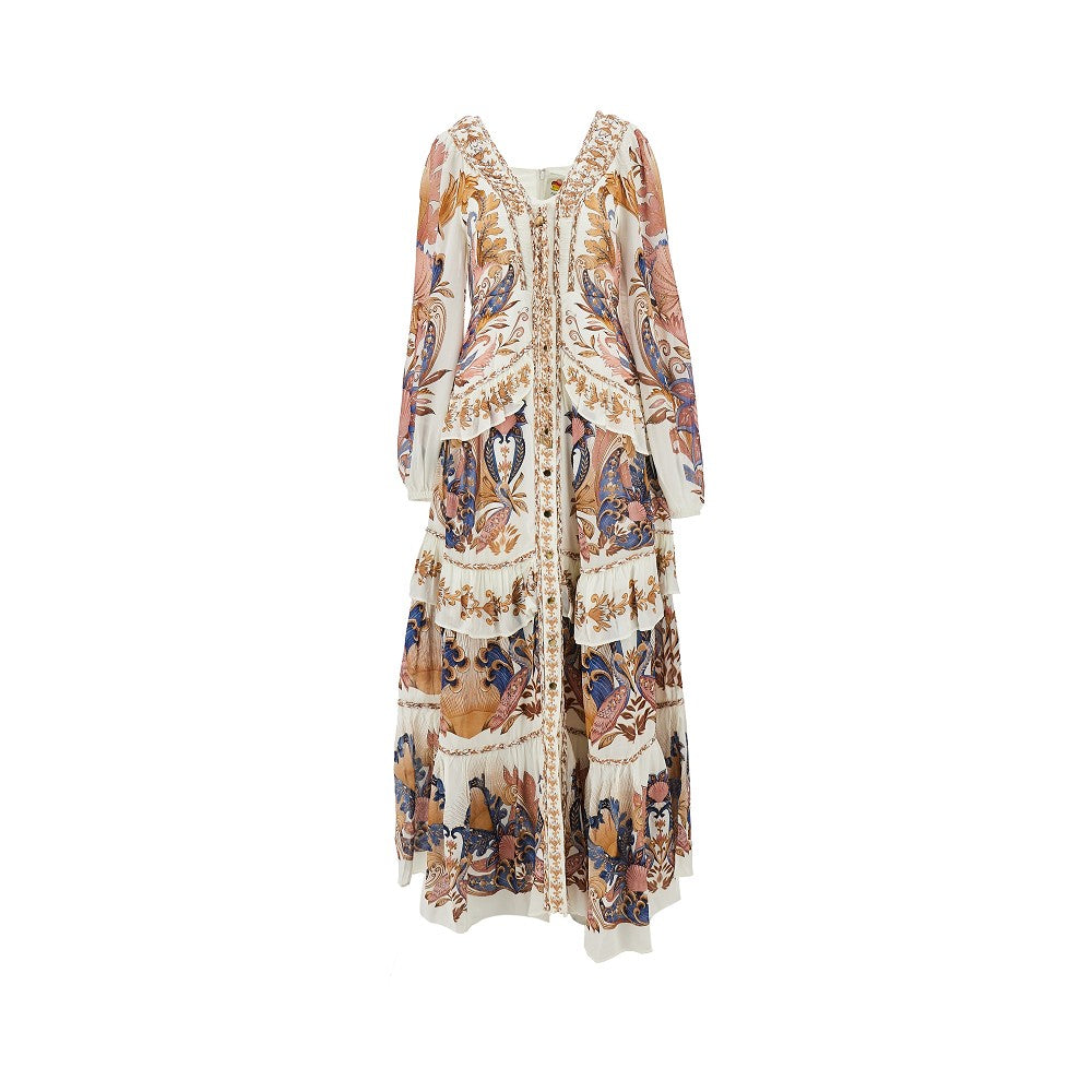 FARM RIO XL viscose crêpe long dress