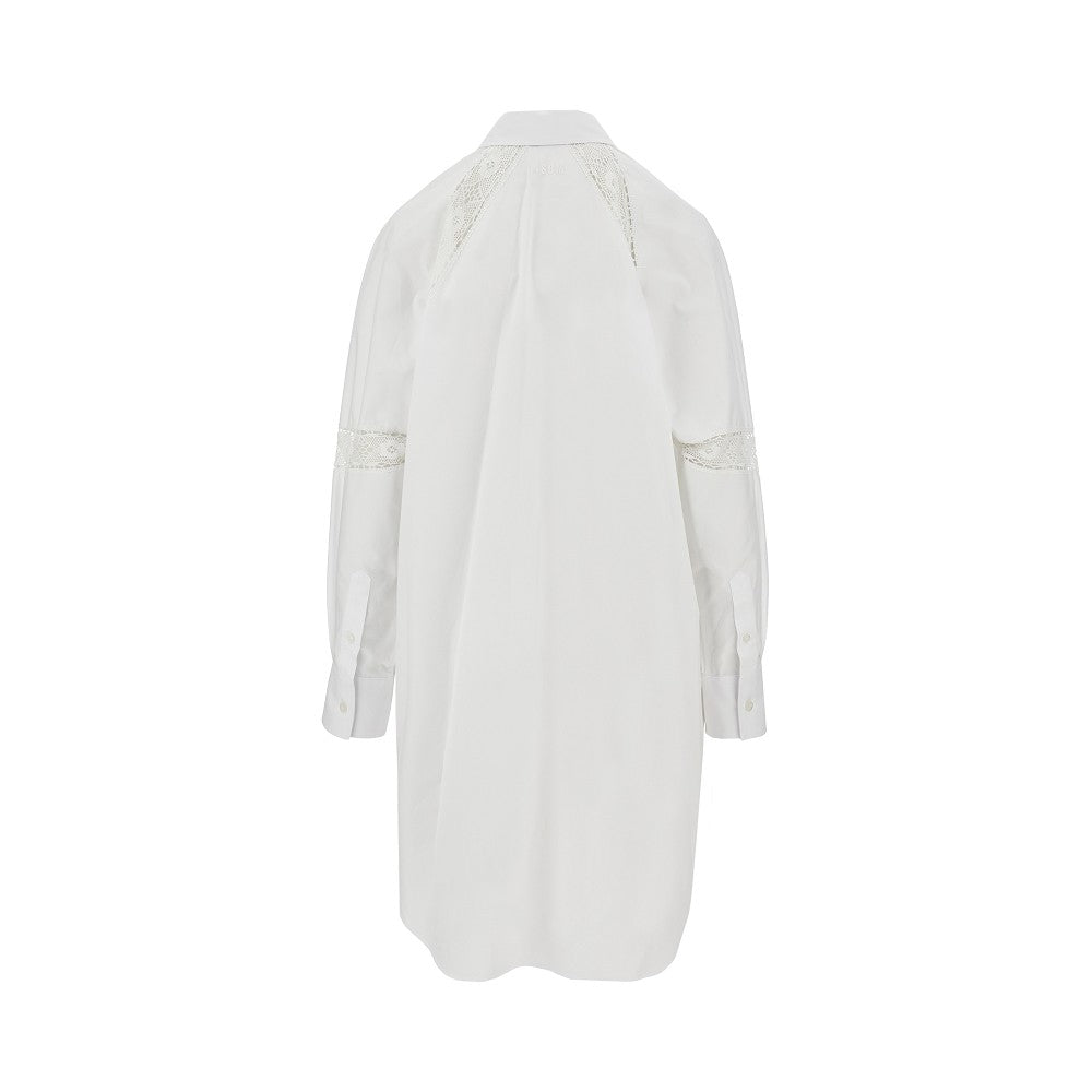 shirt dress with lace inserts