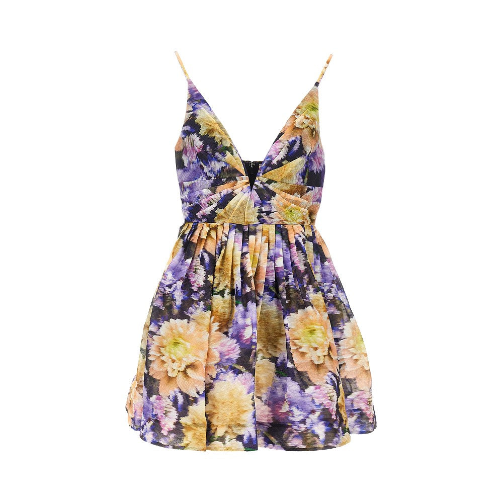 luna floral organdy mini dress