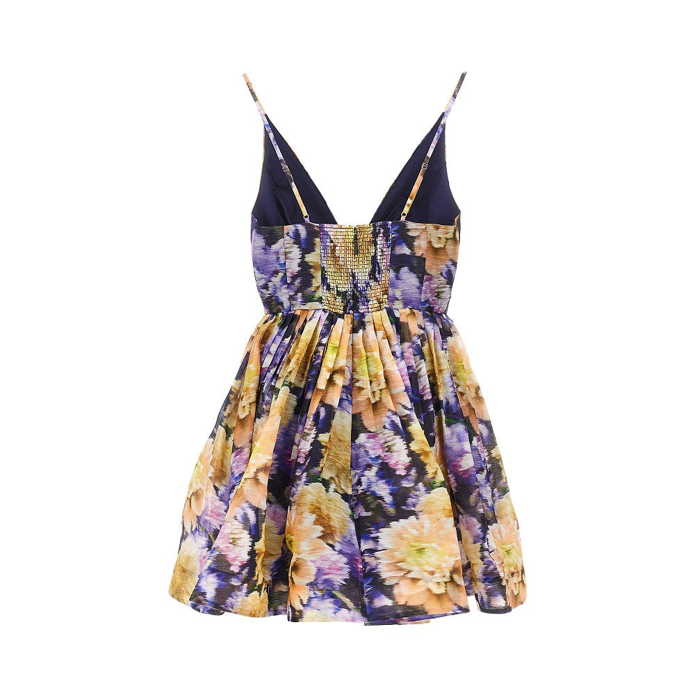 luna floral organdy mini dress