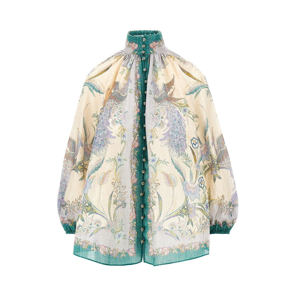 indra cotton and silk blouse