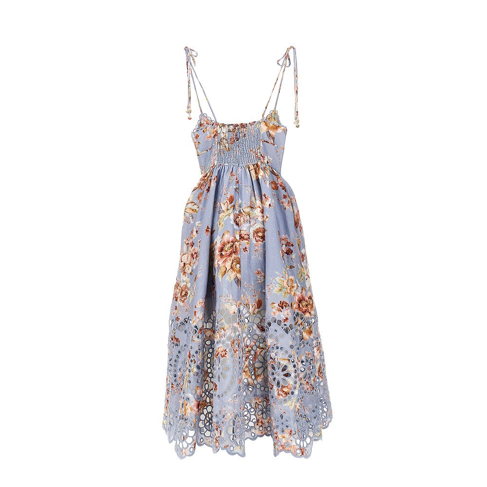 awaken linen midi dress