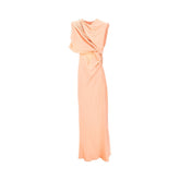STELLA MCCARTNEY 42 satin long dress with maxi shoulders