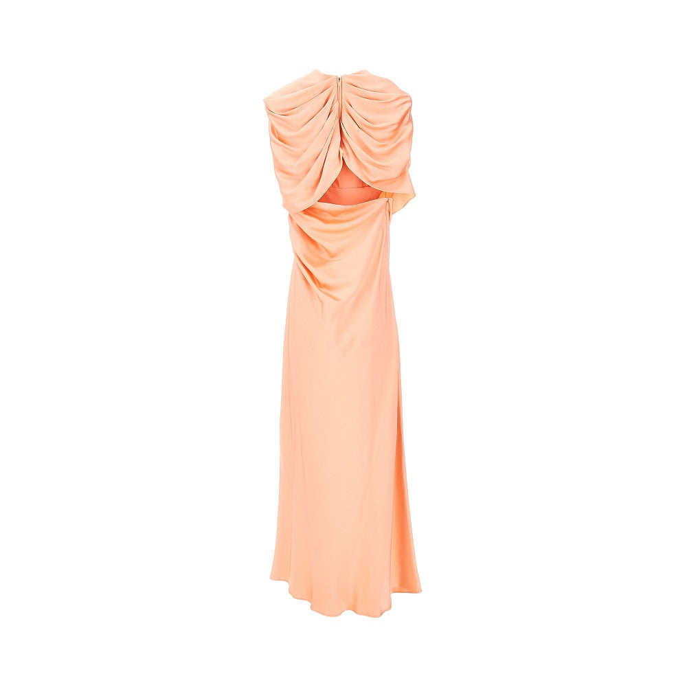 STELLA MCCARTNEY 42 satin long dress with maxi shoulders