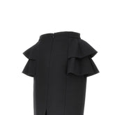VALENTINO 42 ruffled crepe couture midi skirt