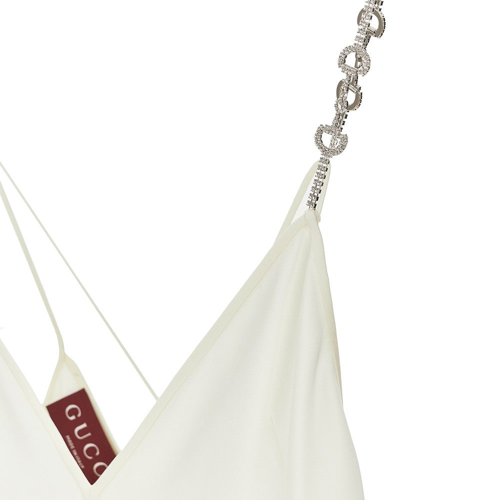 GUCCI 42 satin long dress with horsebit straps