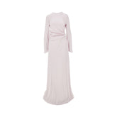 ALEXANDER MCQUEEN 42 draped crepe satin long dress