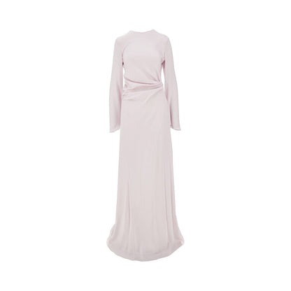 ALEXANDER MCQUEEN 42 draped crepe satin long dress