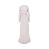 draped crepe satin long dress