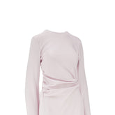 ALEXANDER MCQUEEN 42 draped crepe satin long dress