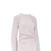 draped crepe satin long dress