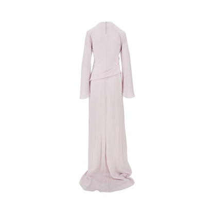 ALEXANDER MCQUEEN 42 draped crepe satin long dress
