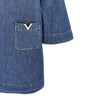 denim mini skirt with v gold details