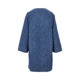 VALENTINO 38 denim mini skirt with v gold details