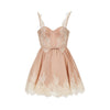 valiant lace trim organdy mini dress