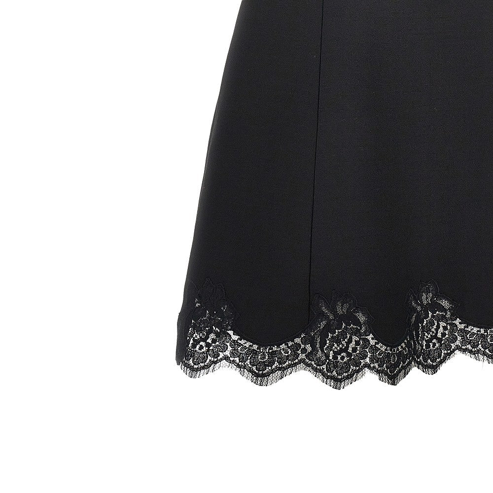 crepe couture mini dress with lace