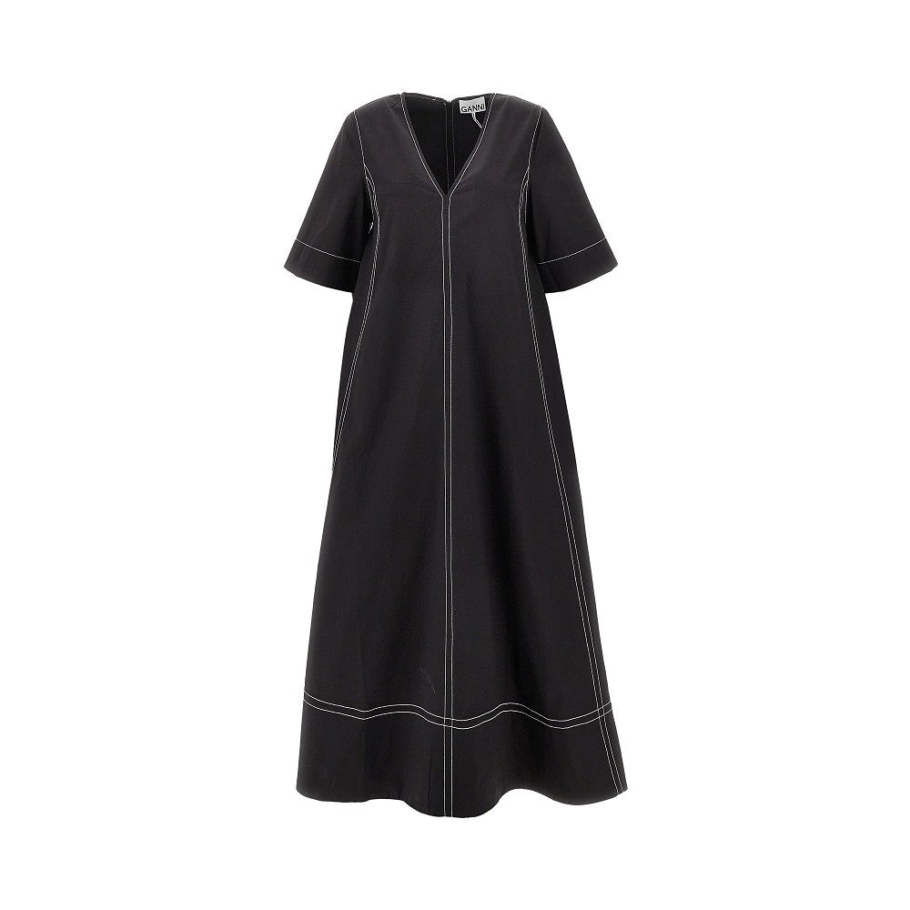 GANNI 36 stretch poplin midi dress