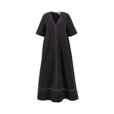 GANNI 36 stretch poplin midi dress