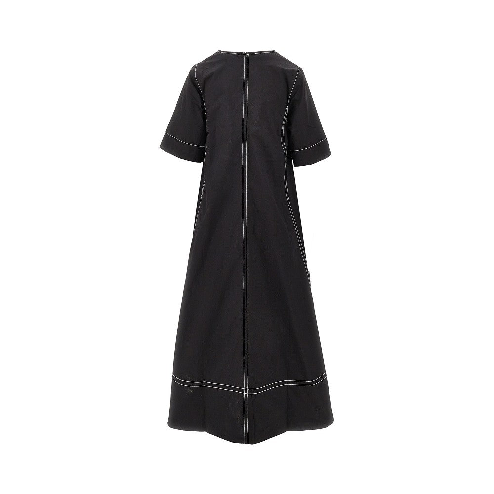 GANNI 36 stretch poplin midi dress