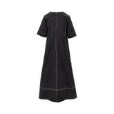 GANNI 36 stretch poplin midi dress