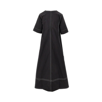 GANNI 36 stretch poplin midi dress