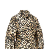 GANNI 38 leopard print poplin mini dress