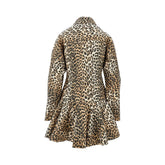 GANNI 38 leopard print poplin mini dress