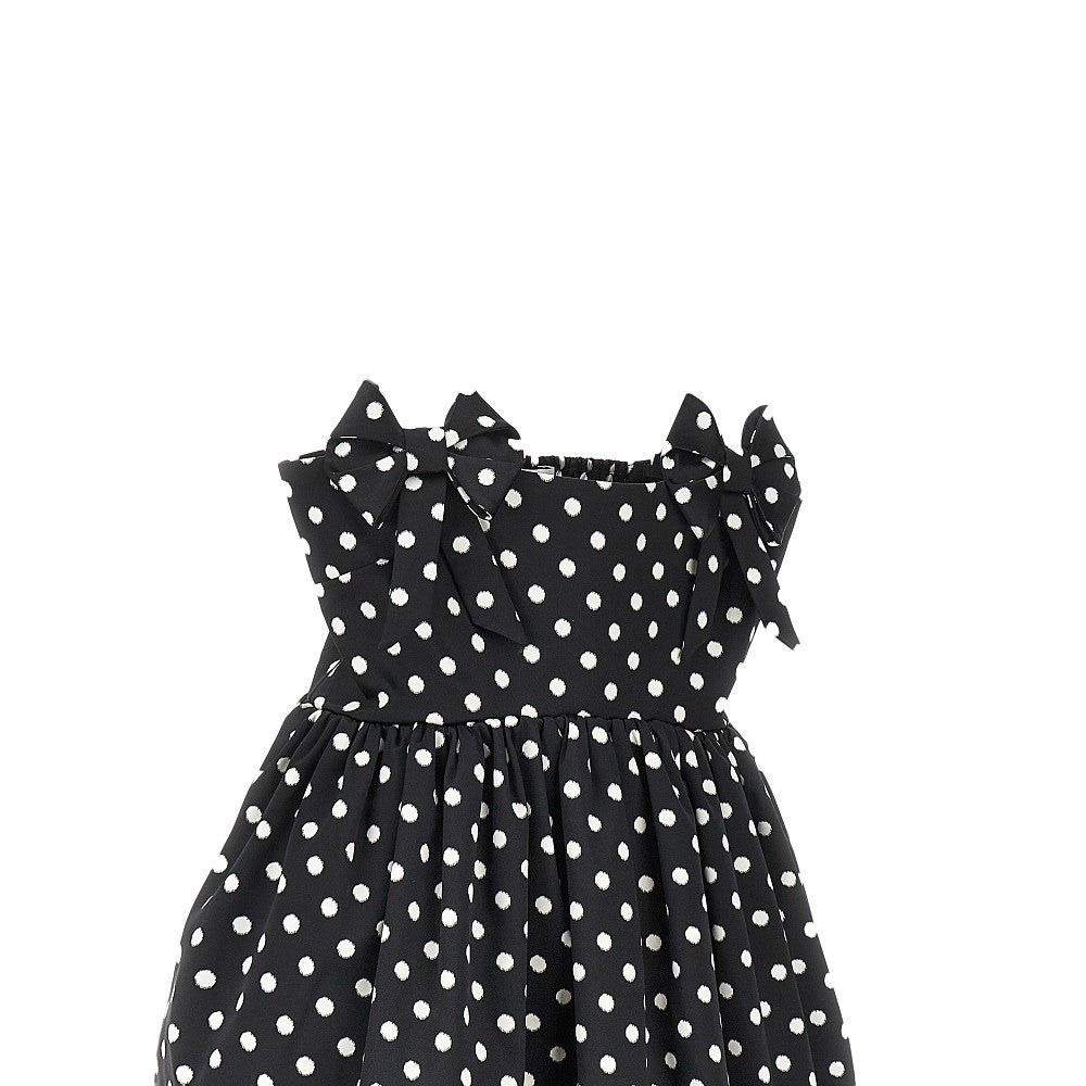 GANNI 36 polka-dot satin mini dress