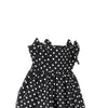 polka-dot satin mini dress