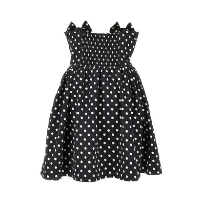 GANNI 36 polka-dot satin mini dress
