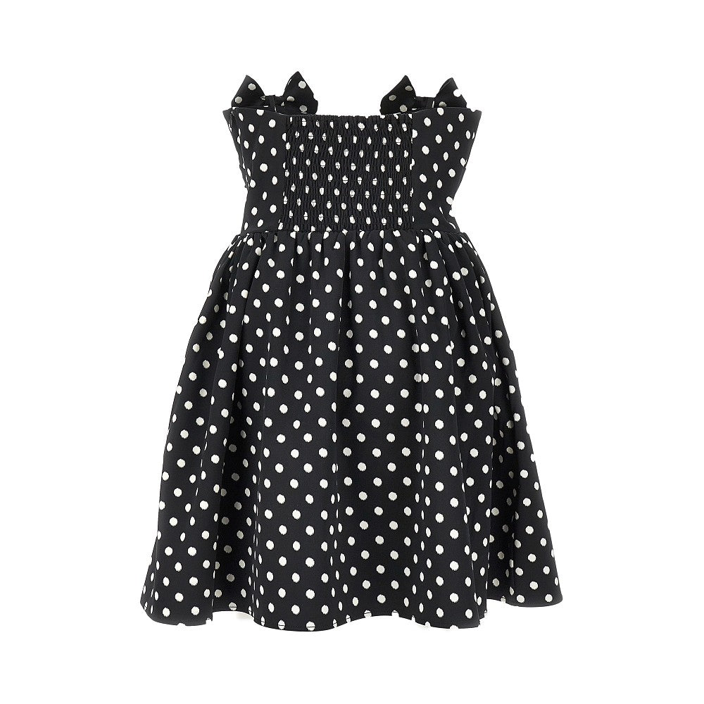 polka-dot satin mini dress