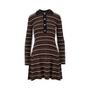 knitted short dress with striped motif