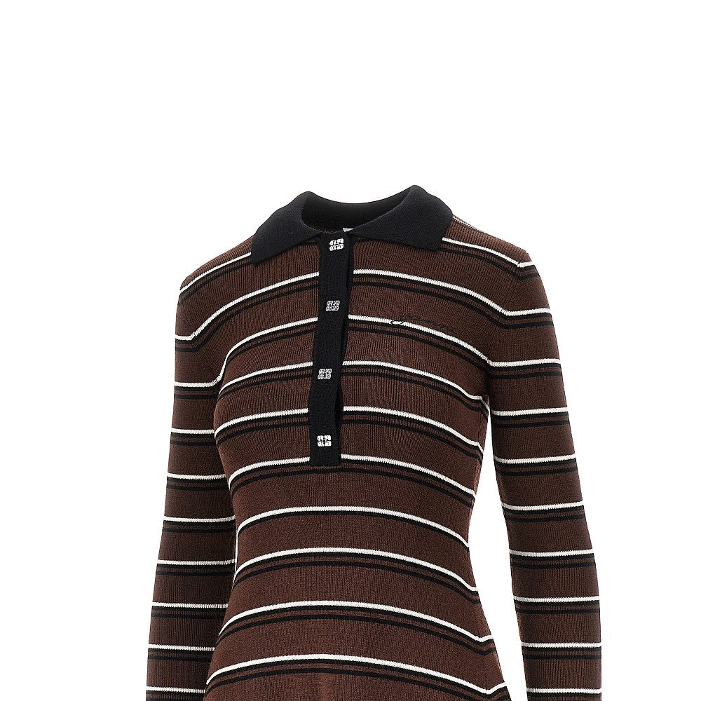 GANNI XS knitted short dress with striped motif