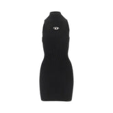 DIESEL M knitted mini dress with oval d logo